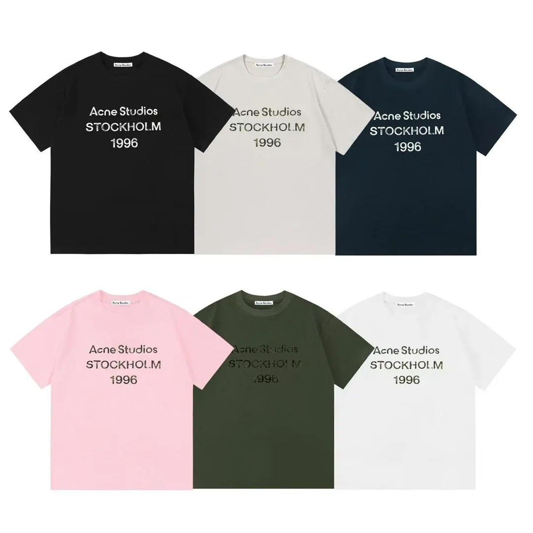 Acne Studios New Arrival logo Same Style t 100％ 32 ：Dark Blue Size：XS S M L